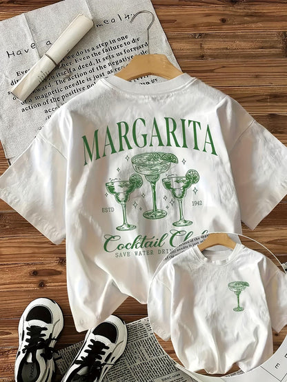 Margarita Cocktail Club Women’s T-Shirt, Casual Graphic Short Sleeve