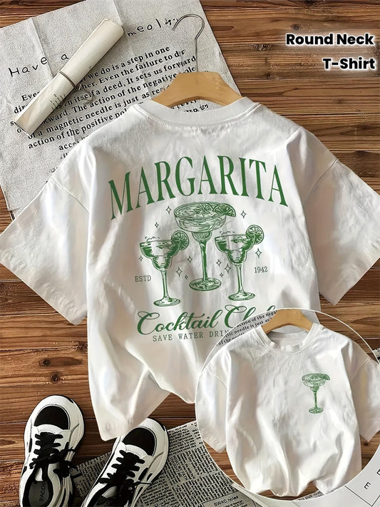 Margarita Cocktail Club Women’s T-Shirt, Casual Graphic Short Sleeve
