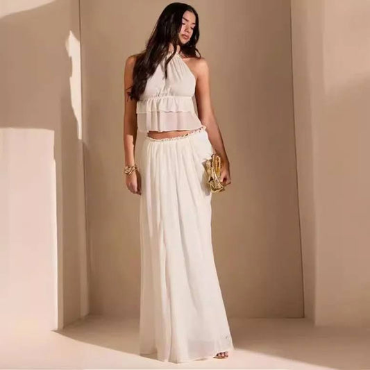 Halter Backless Top & Maxi Skirt Set