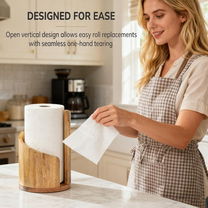 Wood & Iron Tissue Holder, Mountain Style, Quick Tool-Free Setup