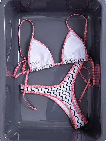 Wildwave Striped Thong Bikini Duo
